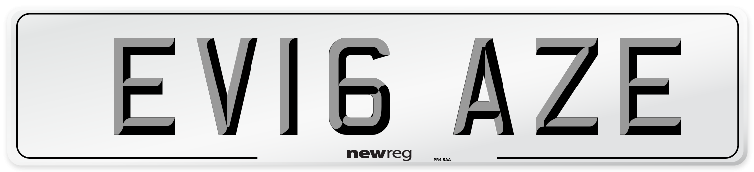 EV16 AZE Number Plate from New Reg